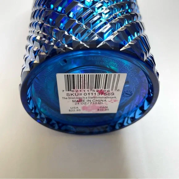 Starbucks Venti Holiday 2022 Blue Azure Jeweled Cold Cup Tumbler